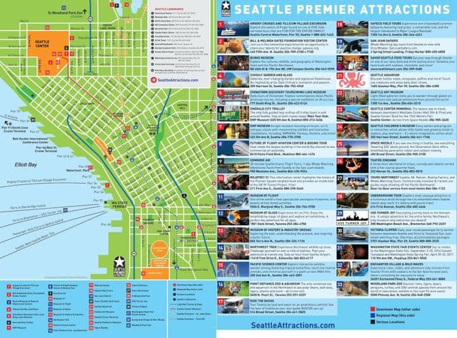 Mapa de Seattle sights map